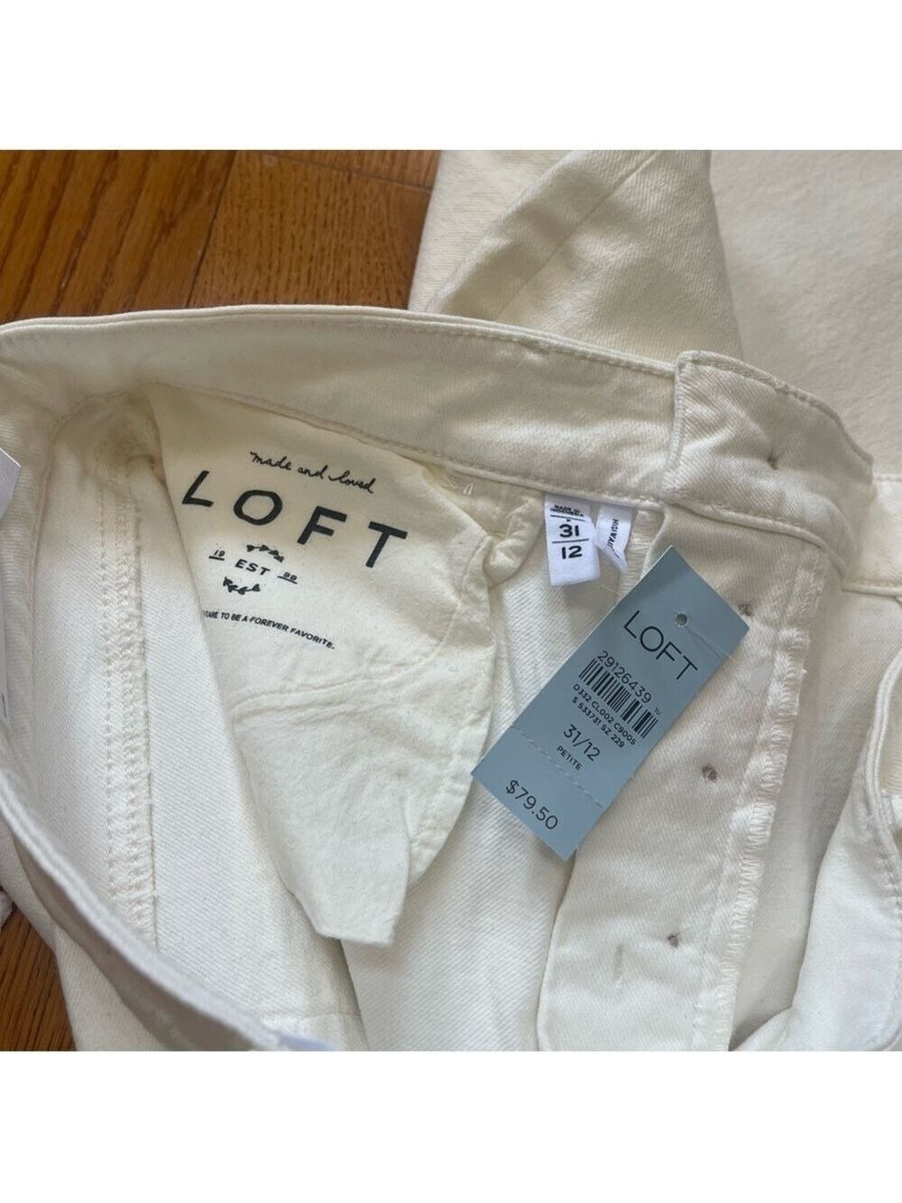 Ann Taylor LOFT High Waist Wide Leg Crop Jeans White Size 12P/31 - Picture 12 of 13